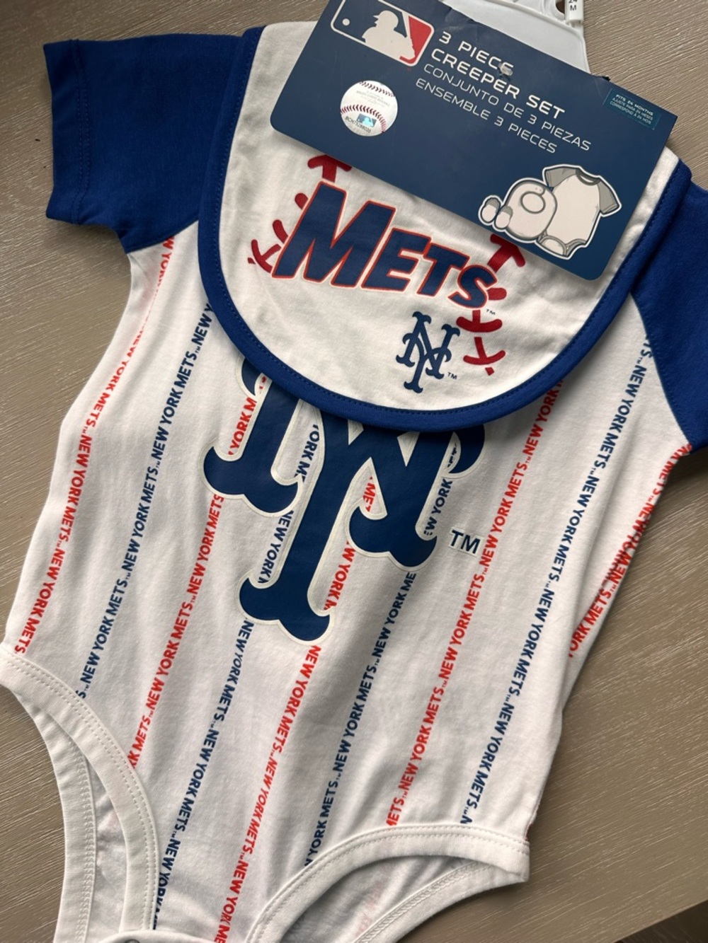 New York Mets Baby Matching Set - White & Royal Blue